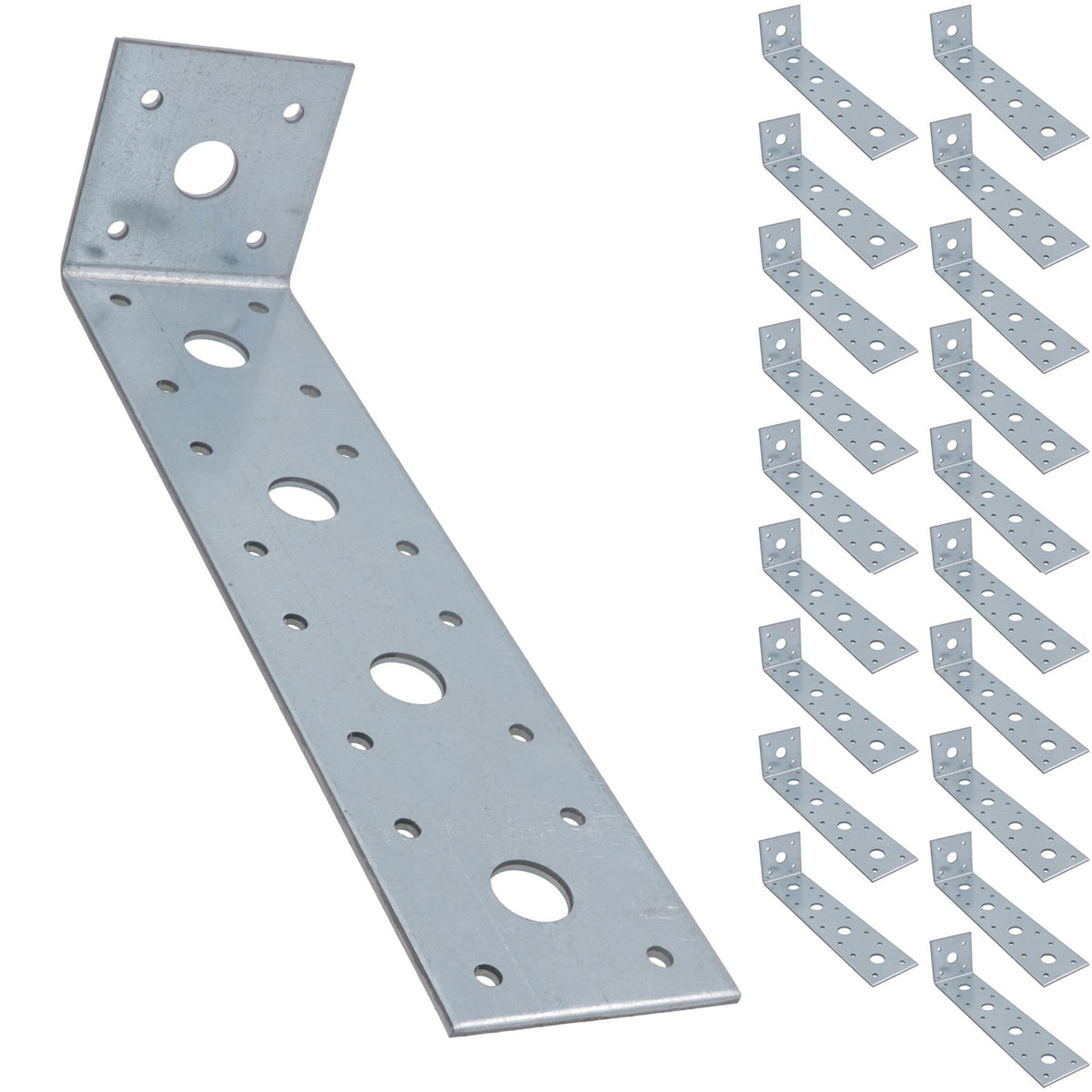 Heavy Duty Angle Bracket Fastening Plate Galvanised Steel 200 x 50 x 50mm