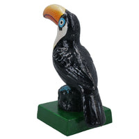 Statue en fonte d'oiseau exotique Toucan Figurine Trophée Ornement Sculpture Étagère de bureau