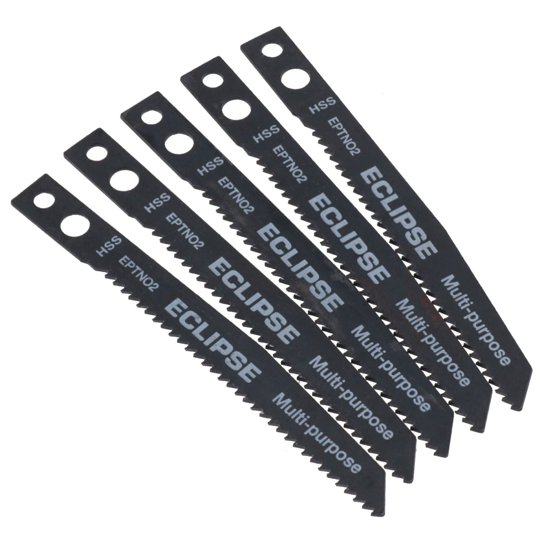 5pc EPTN02 HSS Eclipse Jigsaw Blade 2.5 - 6mm Cutting 1.8mm Tooth Spacing Medium-Thick