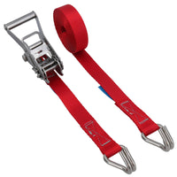 Sangle à cliquet en acier inoxydable pour remorque de bateau 3,7 m 25 mm Crochet à griffe de qualité marine