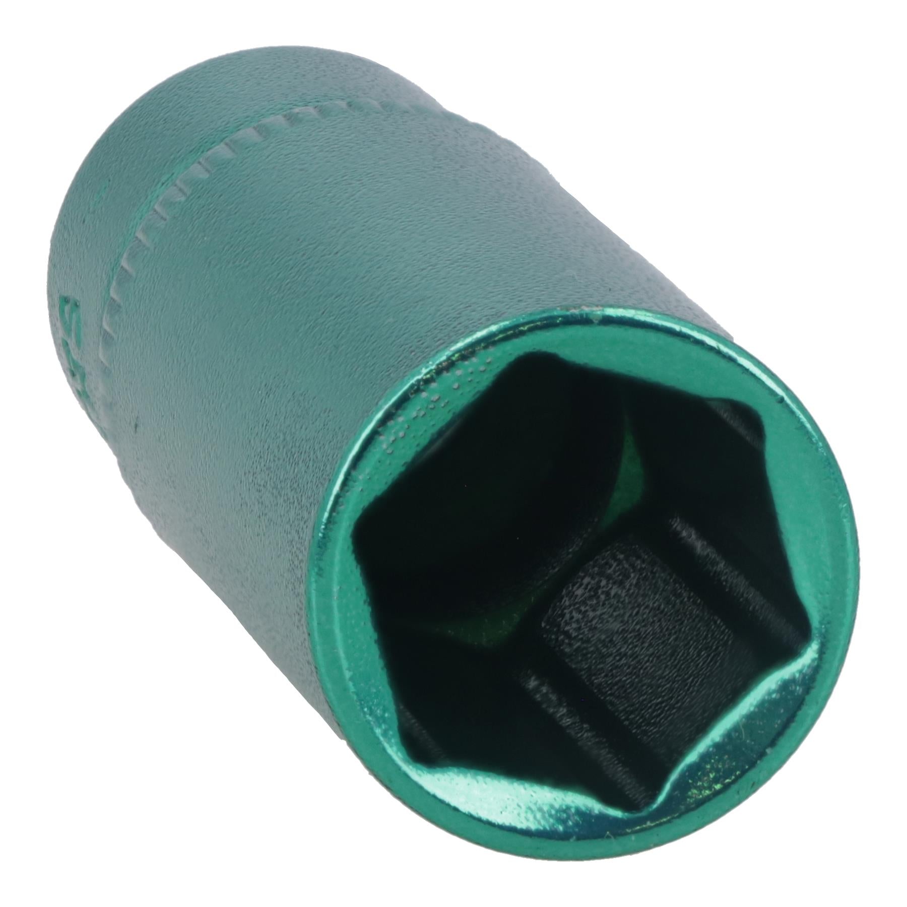 12pc Coloured 1/4" Dr Deep Sockets 6 Point Hex Metric 4 - 13mm With Rail