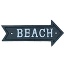 Beach Arrow Sign Cast Iron Sign Plaque Wall Door Fence Gate Post House Garden