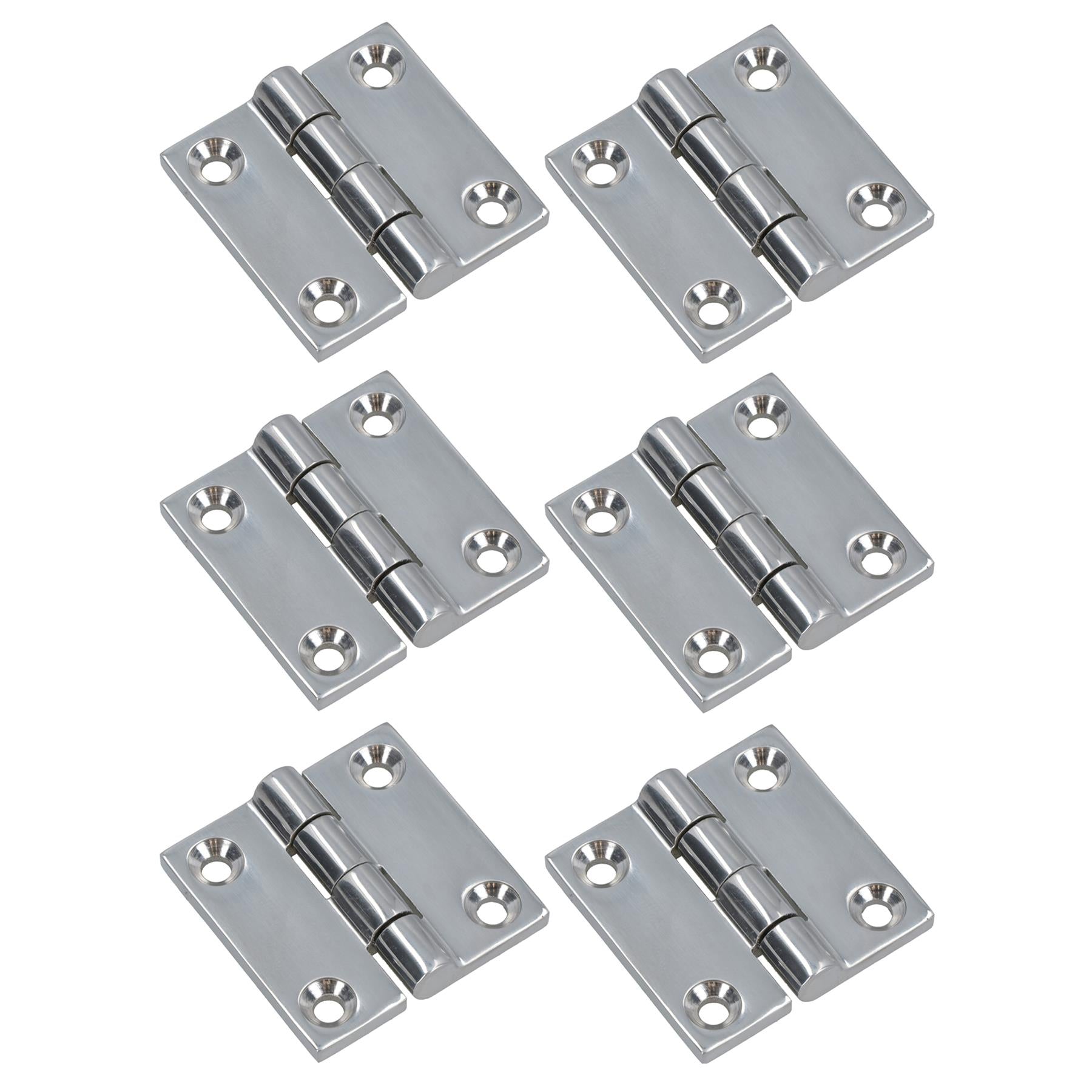 Polished Door Butt Hinge Stainless Steel 50mm x 50mm 316 Marine Cabin