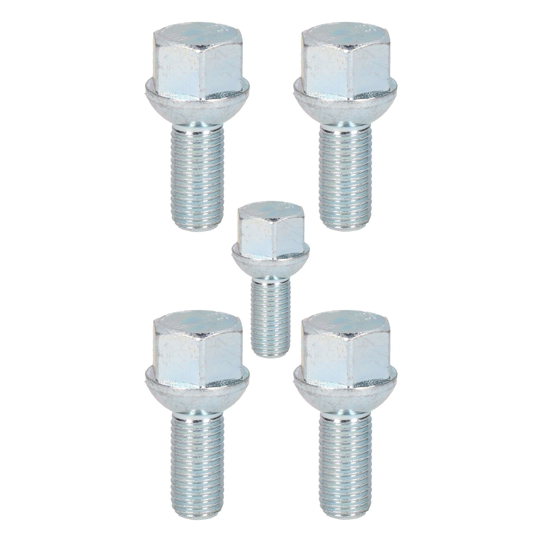 Lot de 5 boulons sphériques de roue de remorque M12 x 1,5 pour Ifor Williams Indespension