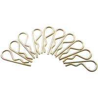 10 Pack R Clips Spring Hair Pin 3mm Hitch Lynch Cotter Zinc Plated Steel