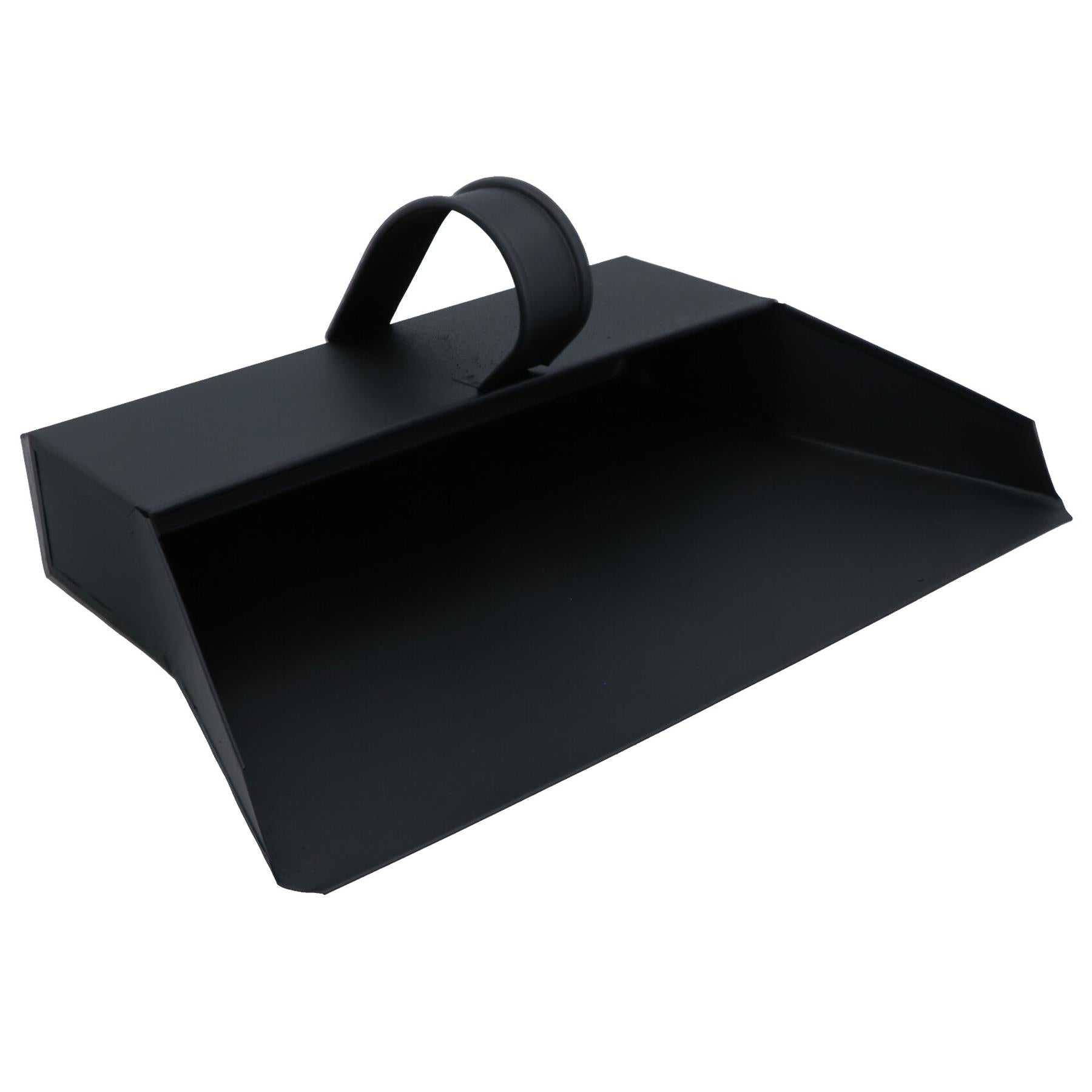 Black Hooded Bannister Dustpan and Brush Ash Carrier Fire Place Log Burner