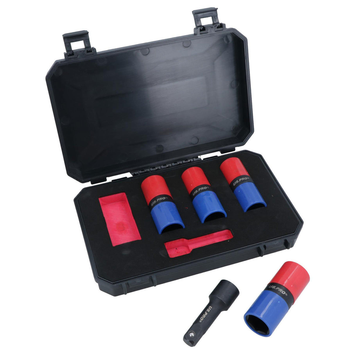 1/2in Drive Metric Wheel Hub Lug Nut Flip Impact Sockets for Alloy Wheels 5pc