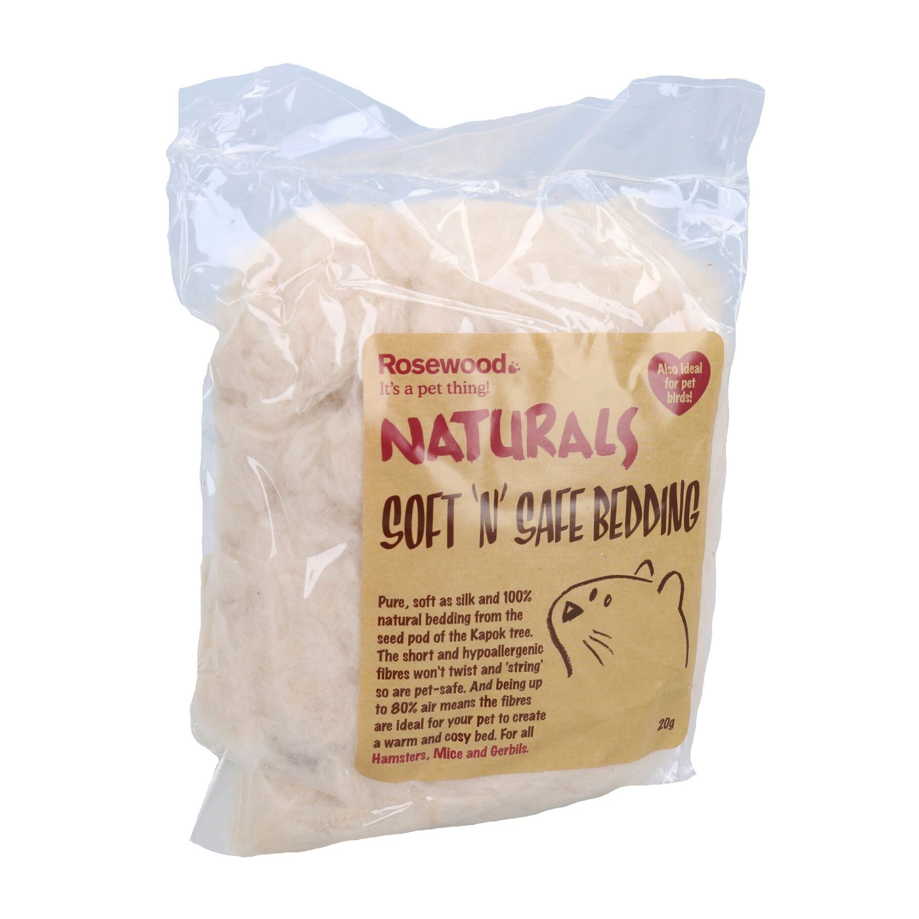 1PK Soft n Safe Hypoallergenic, Anti-bacterial & Biodegradable Animal Bedding 20g