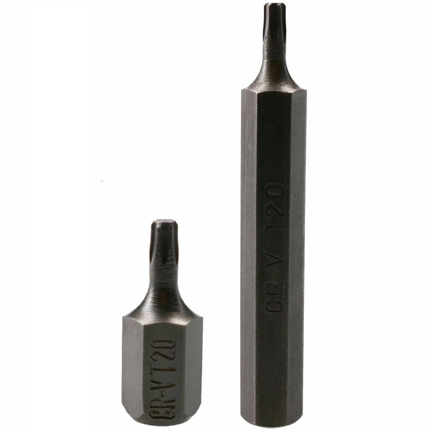 T20 – T60 Torx Star Male Bits With 10mm Shank 30mm or 75mm Length