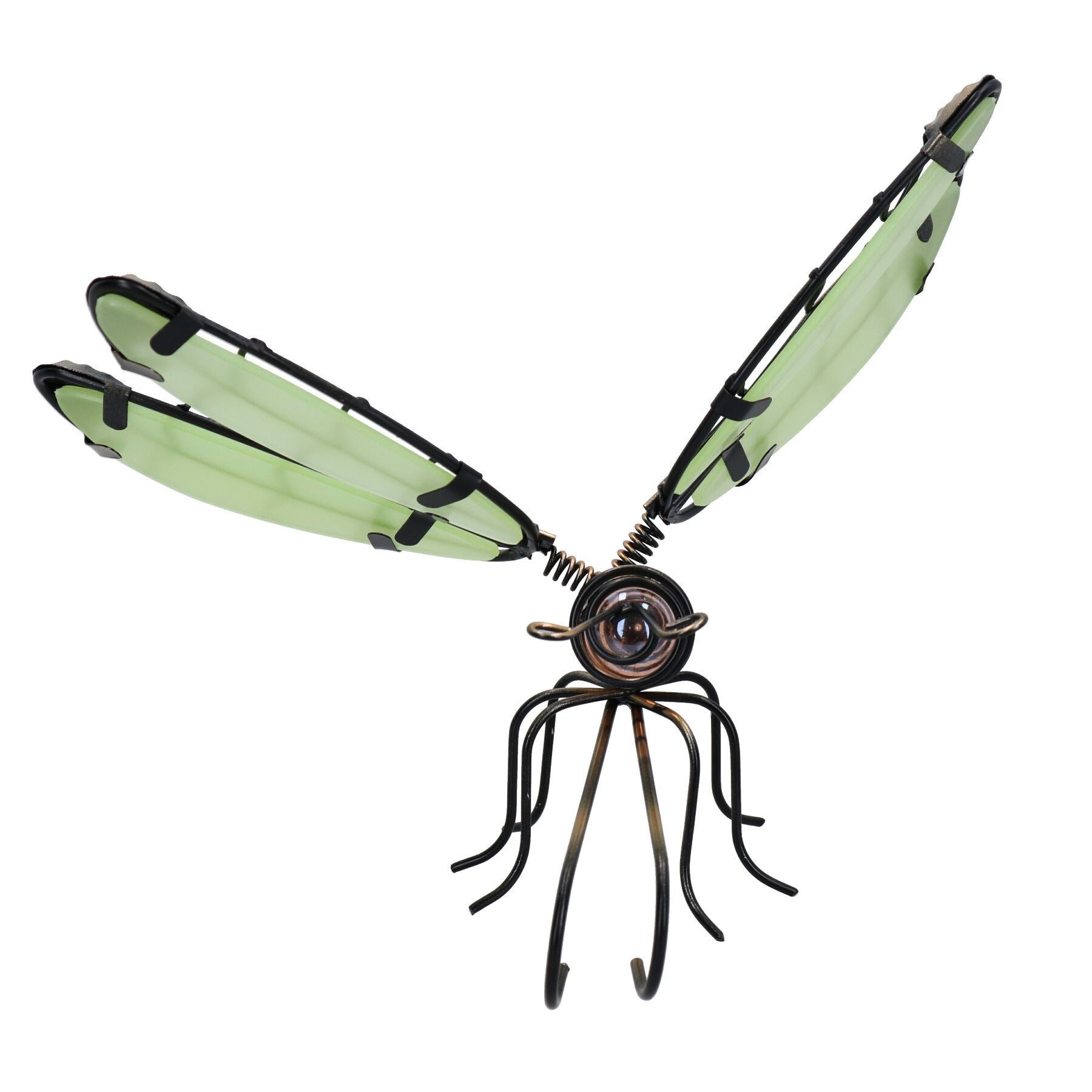 Glass Wing Glow in the Dark Dragonfly Pot Hanger Garden Home Ornament