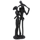 Famille de 3 figurines Piggy Back Silhouette Statue Décoration de maison Ornement en fonte