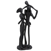 Family of 3 Piggy Back Silhouette Figurine Statue House Decor Ornament Cast Iron