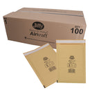 100pk Genuine Gold Jiffy Bag Airkraft Bubble Padded Mail Bag Envelope Size 1