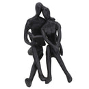 Figurine de couple lisant une silhouette, statue, décoration de maison, ornement en fonte pour la maison