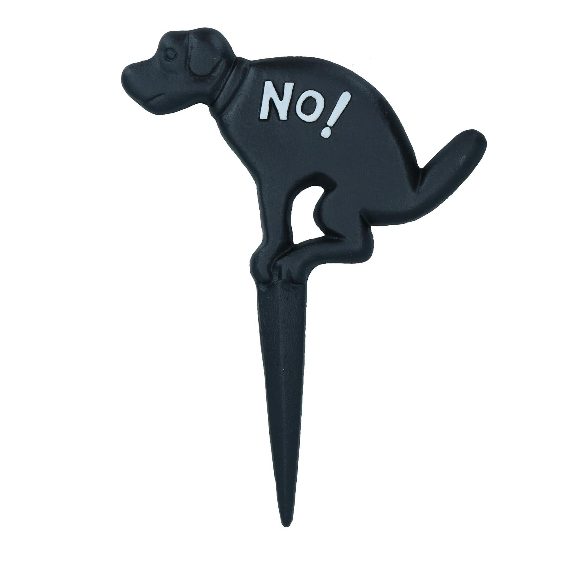 No Dog Fouling Poo Warning Sign Plaque Stake Cast Iron Garden Yard Lawn