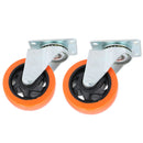 4" PVC Trolley Castor Wheels 130kg Load Per Wheel Fixed / Swivel / Swivel with Brake