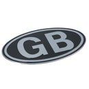 Stick on GB Silver Oval Metallic Sticker Self Adhesive Emblem Identifier