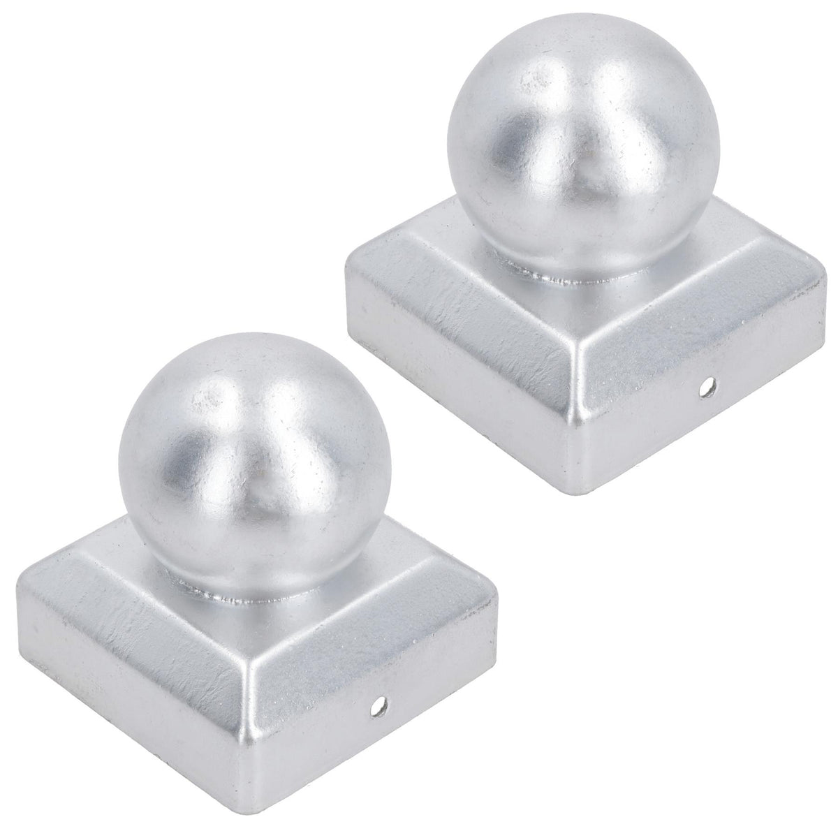 Metal Fence Post Caps Round / Ball 75mm x 75mm Protector Cover Silver