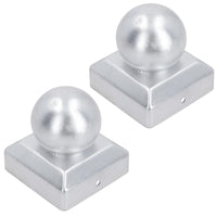 Metal Fence Post Caps Round / Ball 75mm x 75mm Protector Cover Silver
