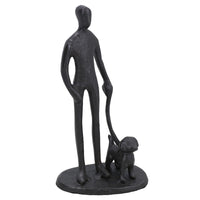 Mann mit Hund Silhouette Figur Statue Haus Dekor Ornament Gusseisen Hause