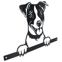 Black Metal Peeking Spaniel Silhouette with Fixing Plate Garden Ornament Gift