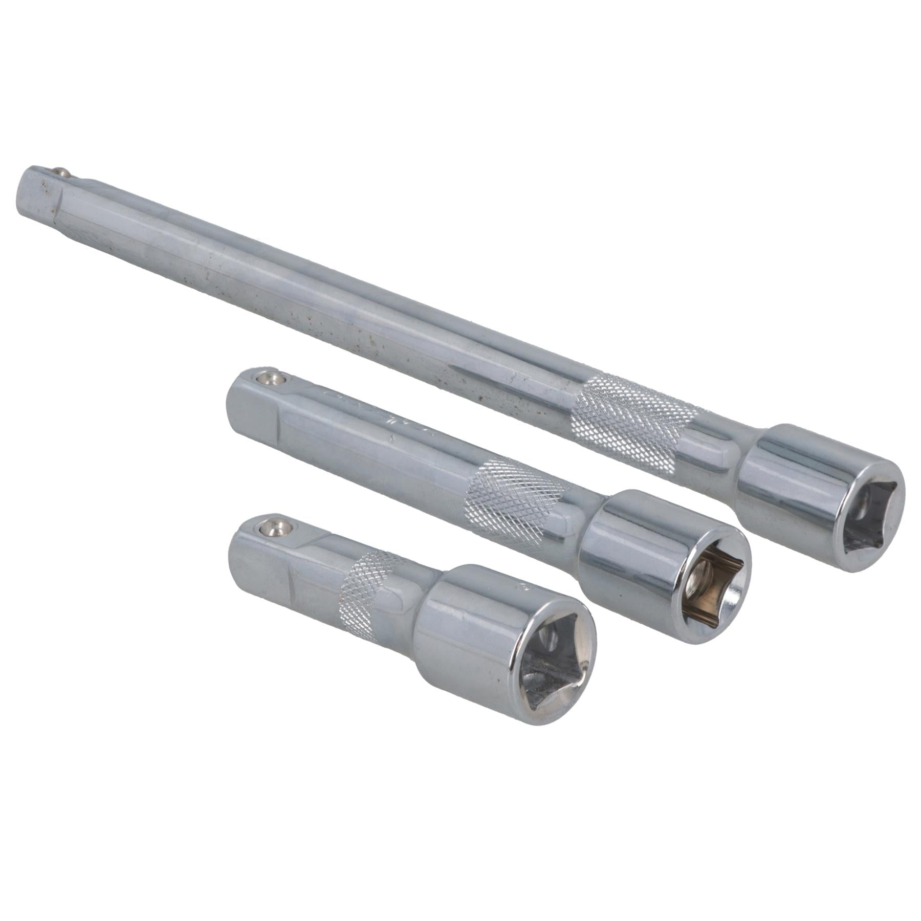 Jeu de 3 rallonges à cliquet à douille droite 1/2" 75 mm 125 mm 250 mm