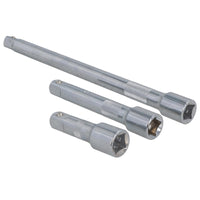 Jeu de 3 rallonges à cliquet à douille droite 1/2" 75 mm 125 mm 250 mm