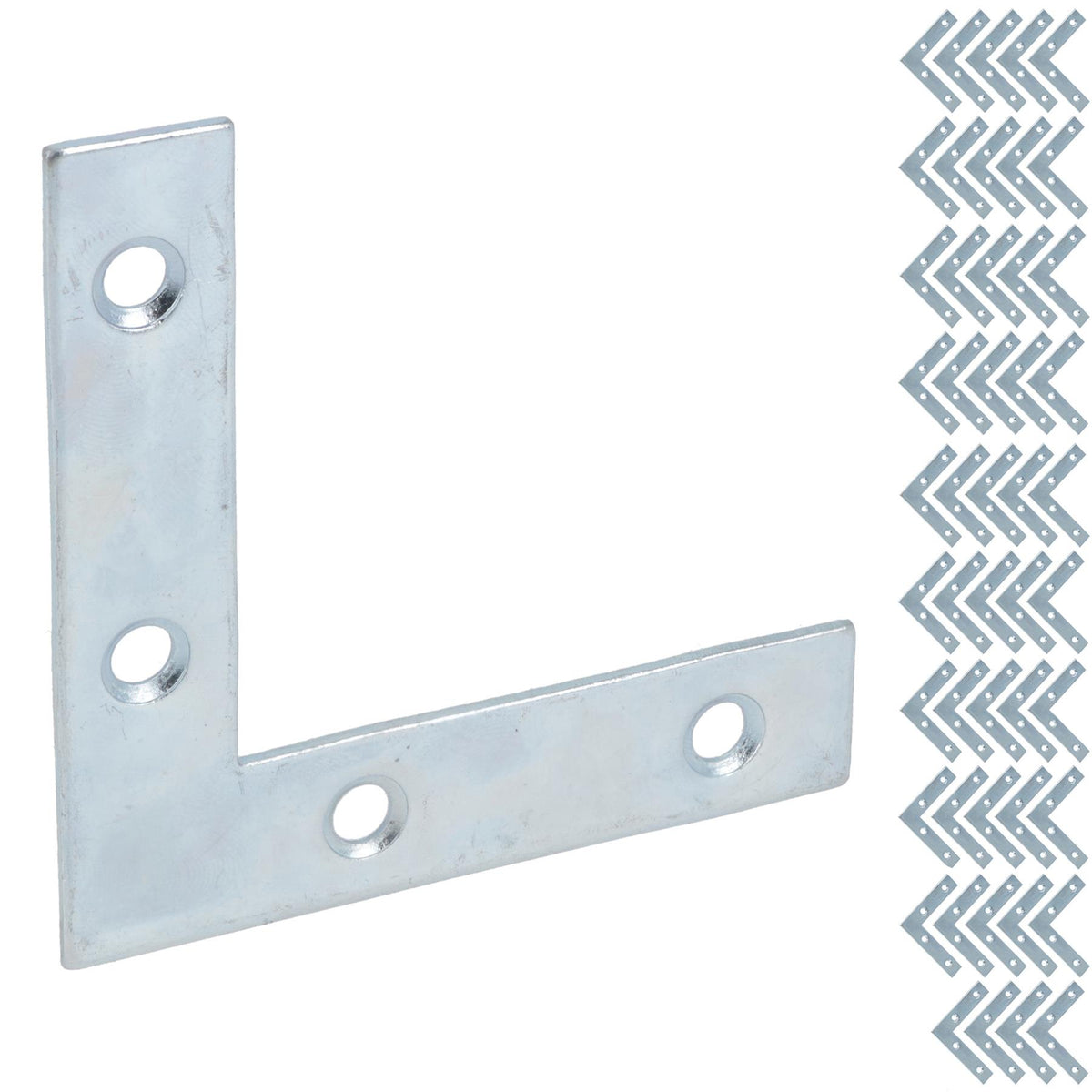Corner Mending Plates Flat L Shape Fixing Brackets 75mm x 75mm x 12mm