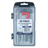 1/2” x 20 UNF Thread Repair Cutter Kit Helicoil Set for Damaged Threads 14pc