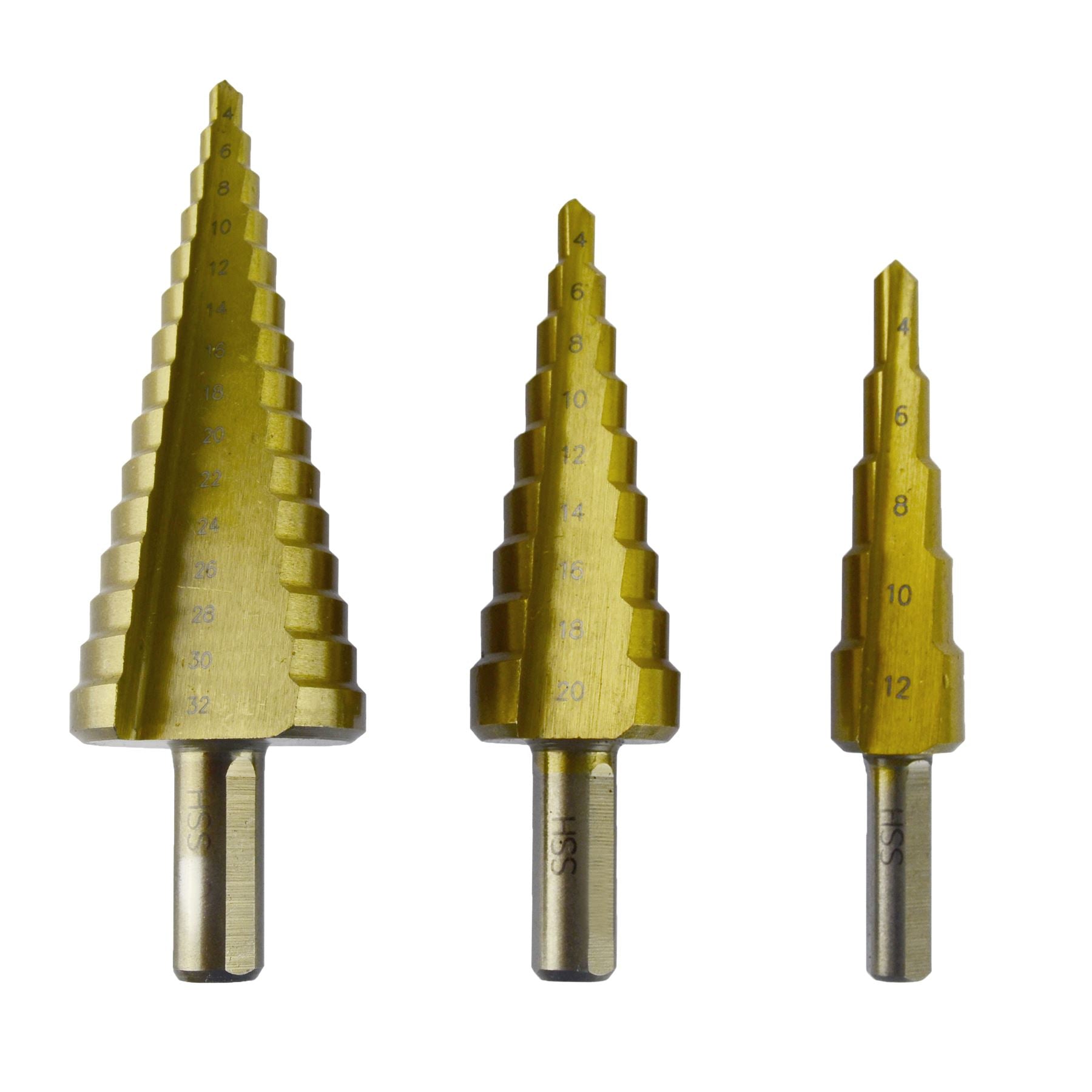 Small / Medium / Large HSS Step Cone Drill Titanium Hole Cutter 4 - 32mm