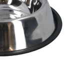 Stainless Steel Large Non Slip Pet Bowl Dish Food Water Dogs Cats 20cm