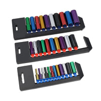 Douilles à code couleur profondes métriques mixtes 1/4" 3/8" + 1/2" 4 - 24 mm 32 pièces