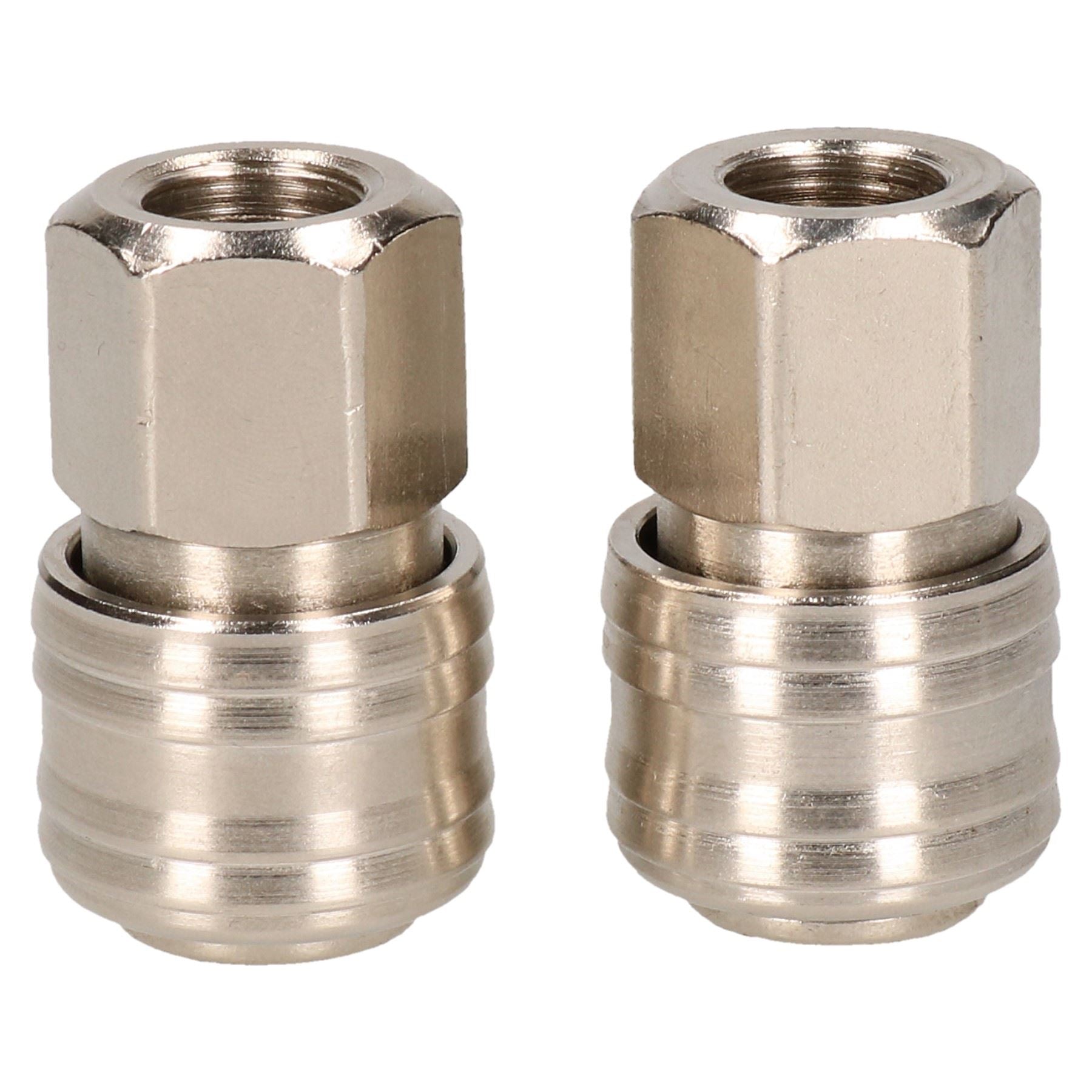 EURO Air Line Hose Connector Fitting Female Quick Release 1/4 BSP Female 2pk