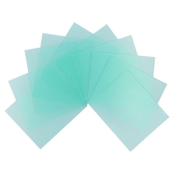 Lot de 10 lentilles de protection transparentes de rechange pour masque de soudage 110 mm x 90 mm