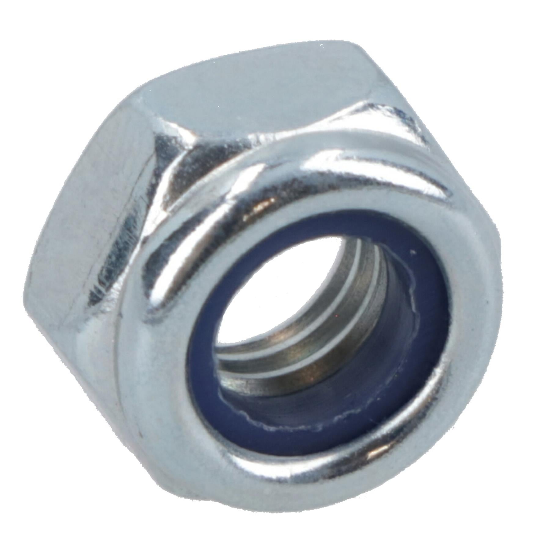M6 x 1.0mm Nyloc Nut Fastener Hexagonal Metric Nuts Grade 8 Zinc Plated