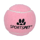 Lot de 3 balles de tennis roses de taille moyenne pour chiot, Chuck Fetch Play Time - 6,5 cm