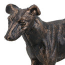 Windhund Whippet Hund Gusseisen Statue Figur Trophäe Kamin Ornament