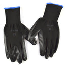 Gants de travail enduits de nitrile de 10,5 po, respirants / adhérence améliorée, noirs