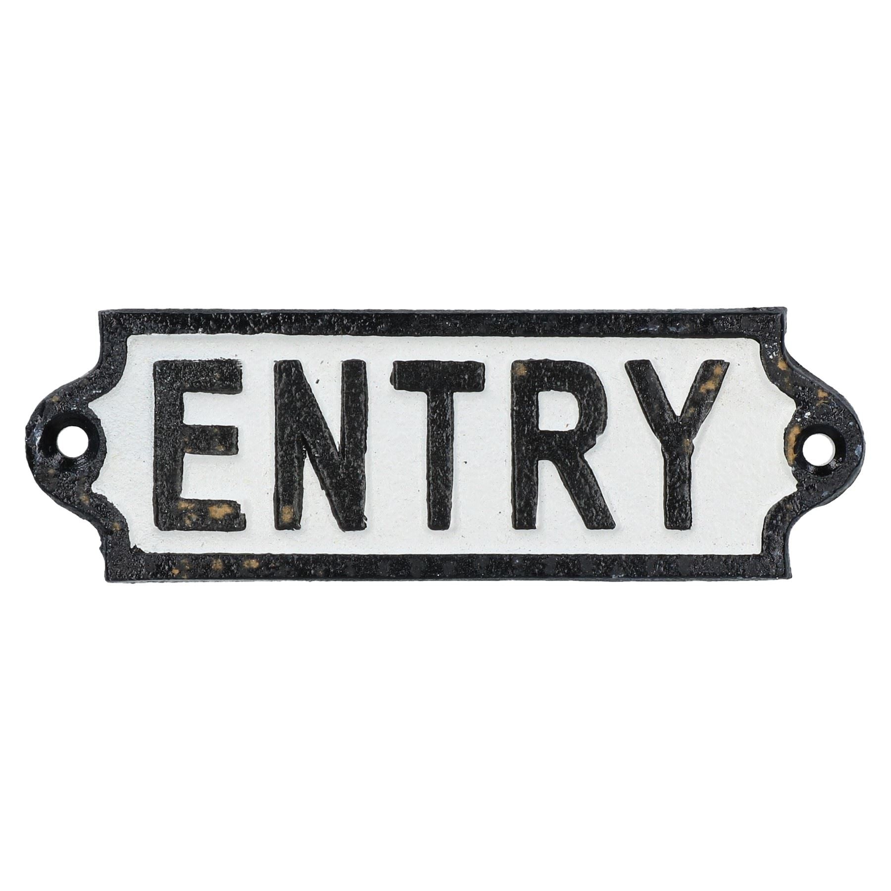Entry Cast Iron Sign Plaque Door Wall Fence Post Cafe Shop Pub Hotel Bar Enter