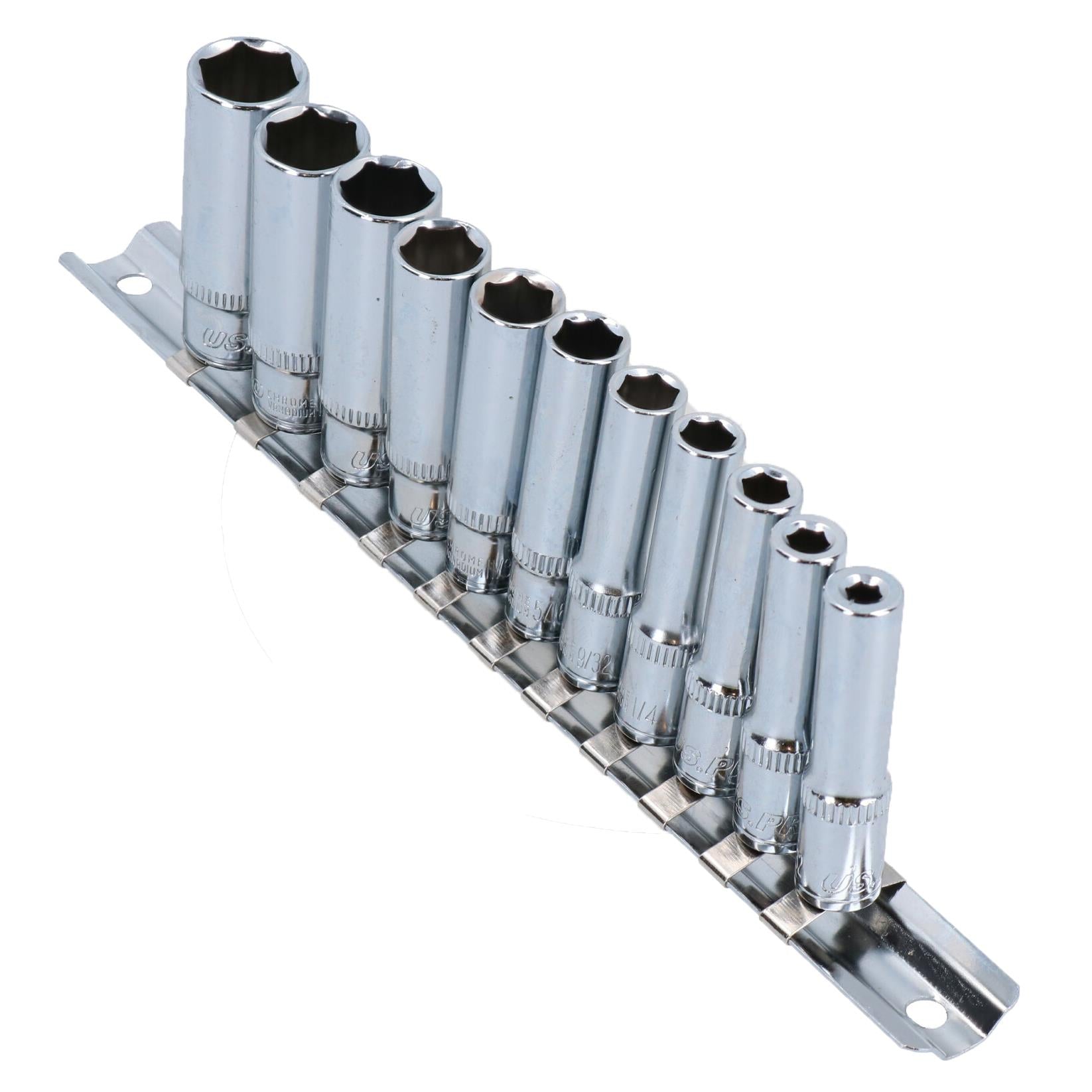 1/4" Drive Deep Metric + Imperial SAE AF Sockets 4mm – 14mm 5/32” – 1/2" 24pc