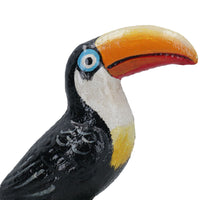 Statue en fonte d'oiseau exotique Toucan Figurine Trophée Ornement Sculpture Étagère de bureau