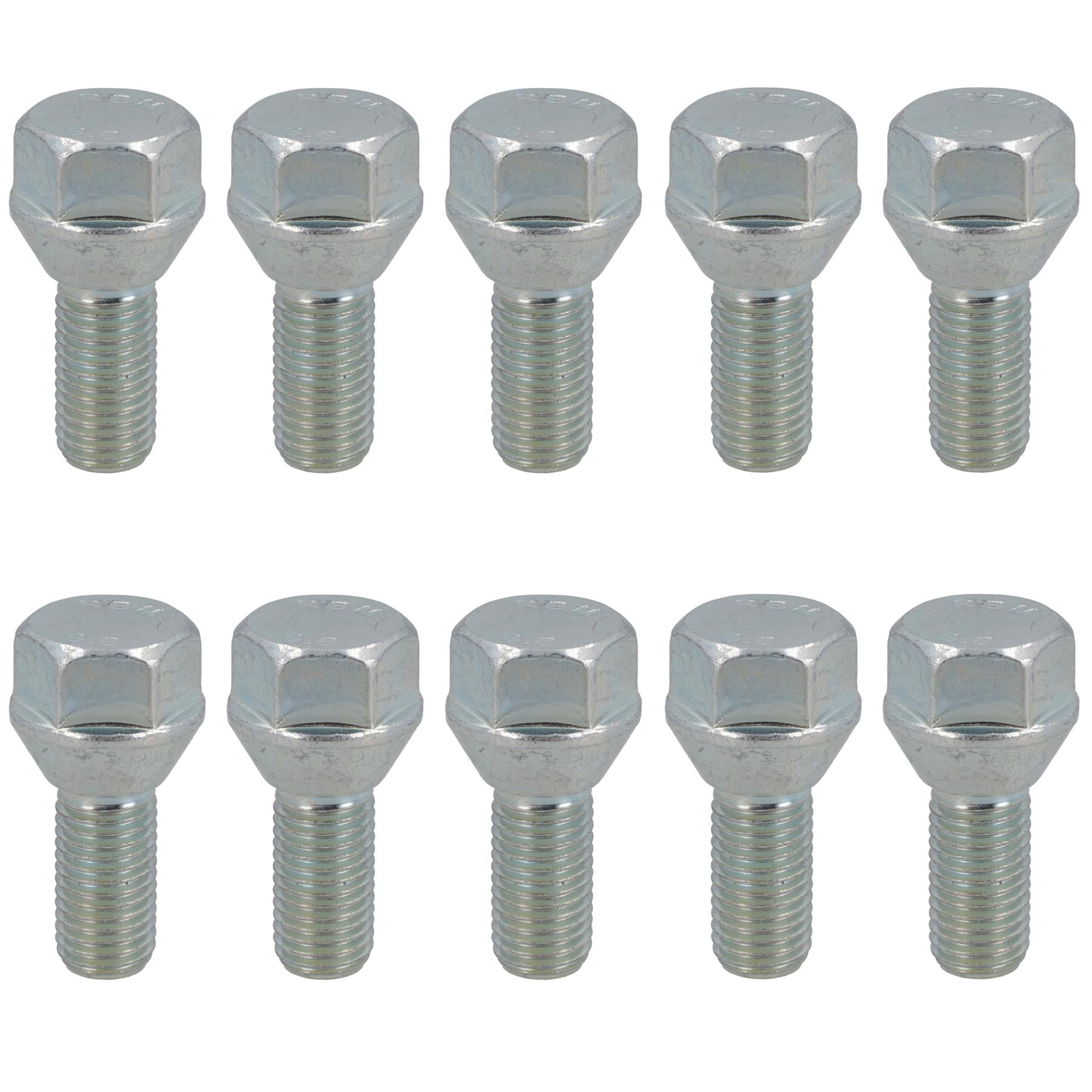 Lot de 10 boulons de roue de remorque M12 x 1,5 pour moyeux non freinés Ifor Williams P6E Knott
