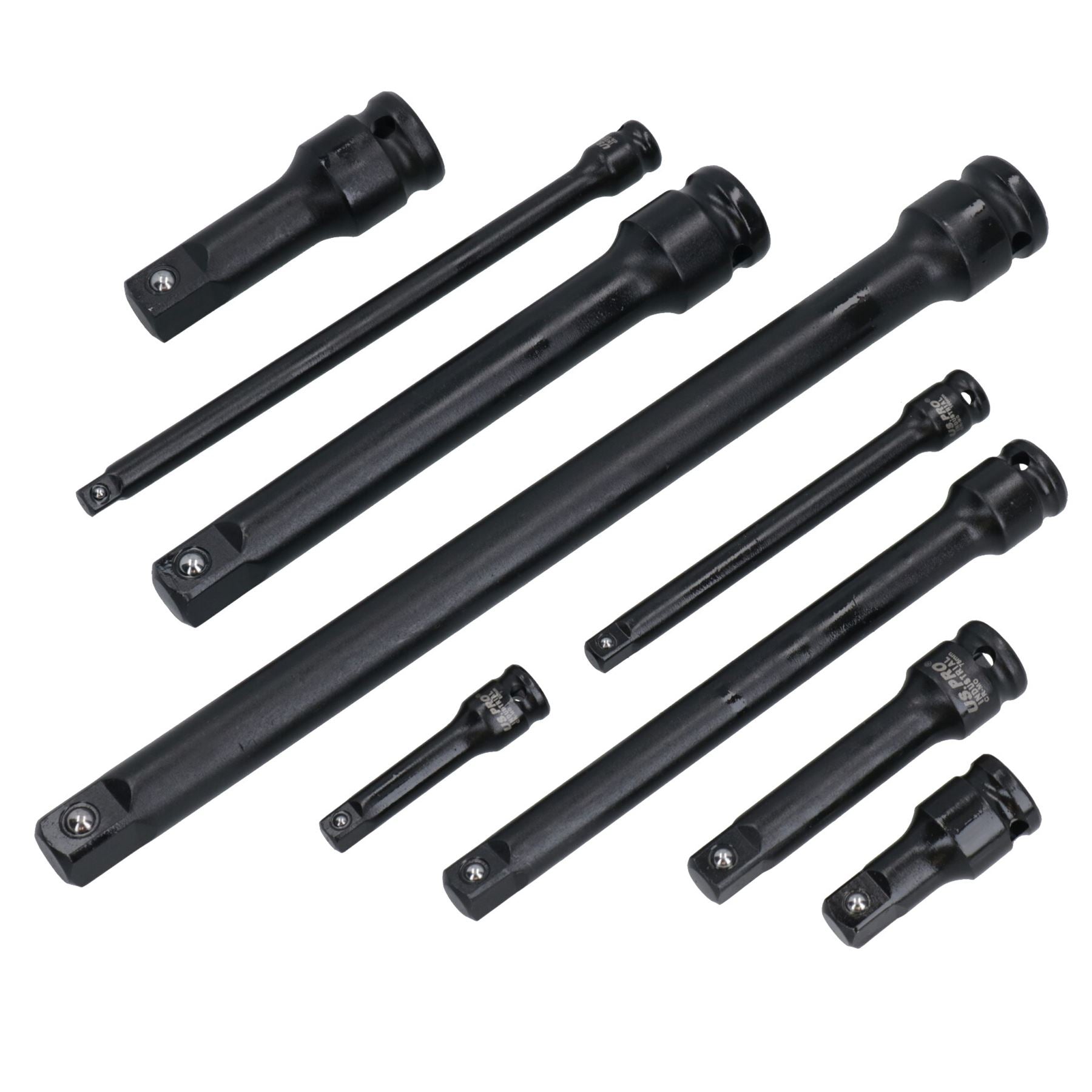 Mixed Drive Impacted Impact Socket Extension bar Set 1/4in 3/8in 1/2in Drive 9pc