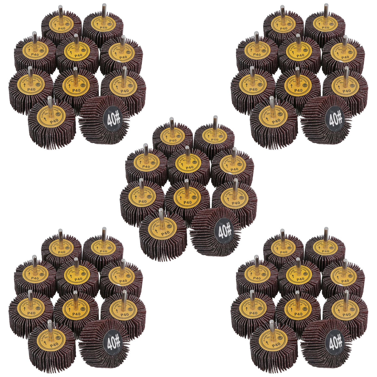 60mm 40 Grit Abrasive Flap Wheel Discs Sanding Rust Removal 6mm Shank