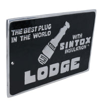 Plaque en aluminium pour bougie d'allumage Lodge, porte, mur, garage, atelier, moteur de voiture