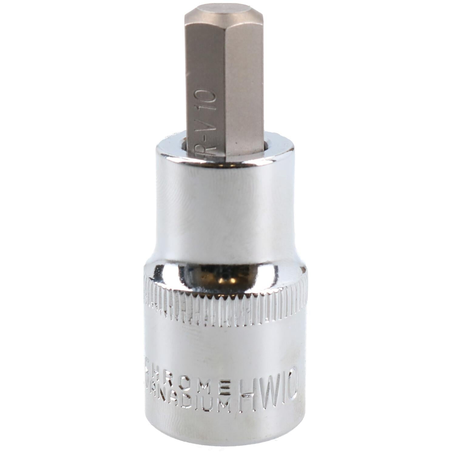 10mm Hex Bit Metric Allen Socket Male 1/2" Drive 55mm Length Strengthened Tip