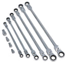Metric Flexi Headed Ratchet Spanners Wrench Set Extra Long 8mm - 9mm 10pc