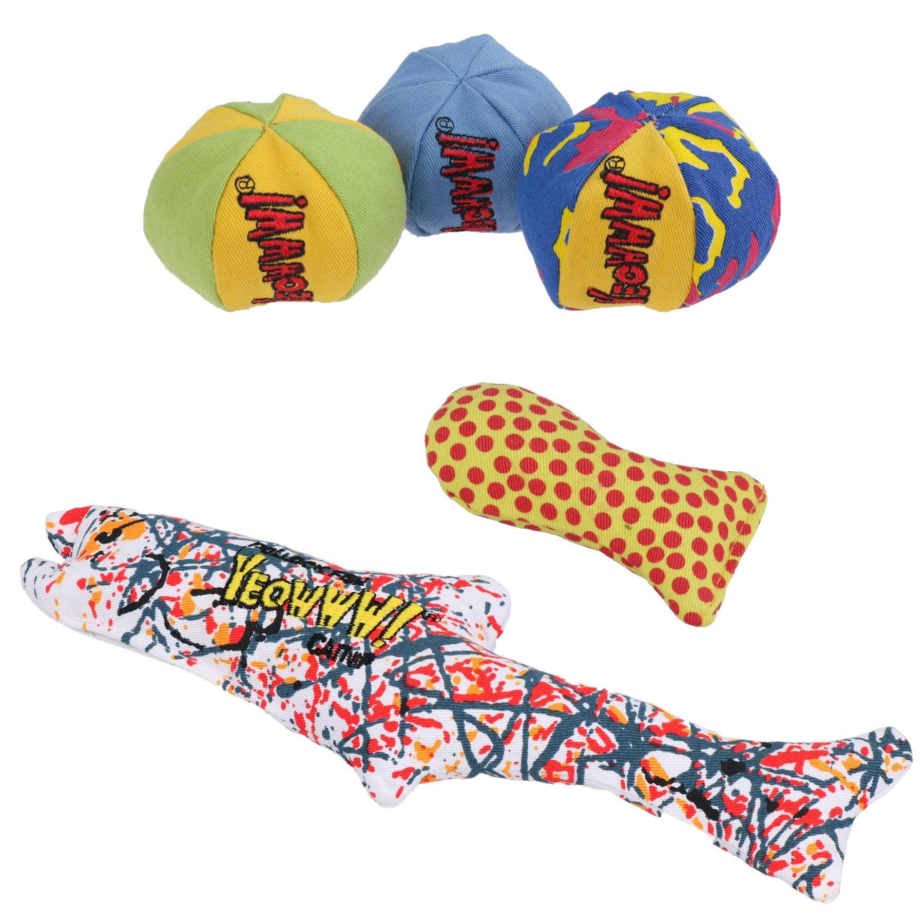 Ensemble de jouets pour chat à l'herbe à chat, poisson Pollock, Stinkie et mes balles pour chats, jouet de jeu pour chat en cadeau