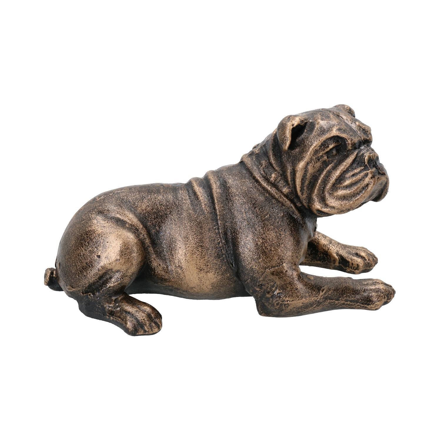 Lying Pit Bull Terrier Dog Cast Iron Statue Figure Trophy Ornament Sculpture Staffy