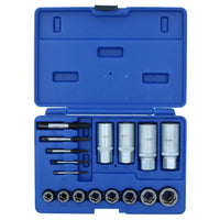 17pc Screw Bolt Stud Nut Extractor Remover Set For Rusted Rounded Seized Bolt
